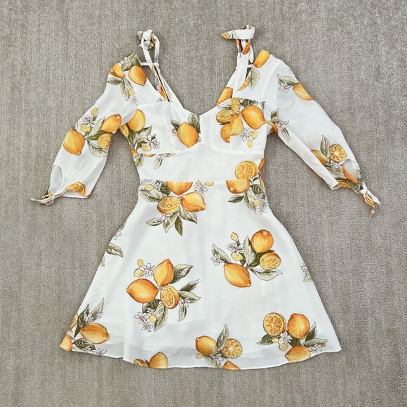 NWT For Love & Lemons Limonada Mini Dress S - Picture 1 of 11